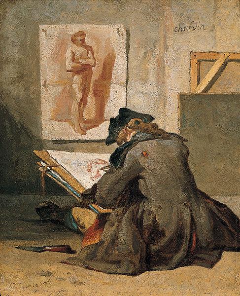 Jean Simeon Chardin Young Student Drawing oil painting picture